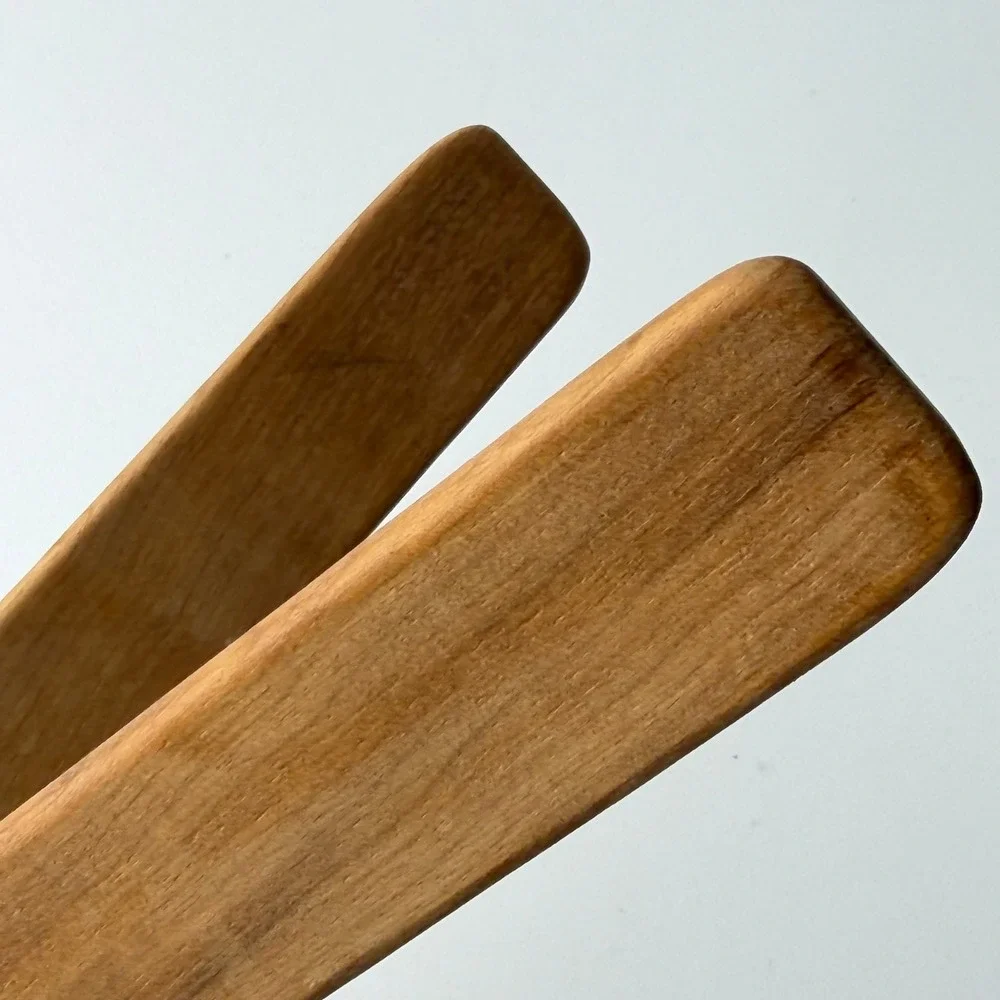 Vintage Folding Wooden Tongs Kitchen Tool Mid-Century Modern Rustic Farmhouse